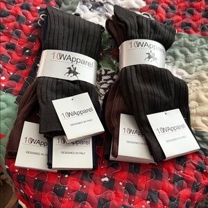 Men's Ribbed Socks - Black and Brown